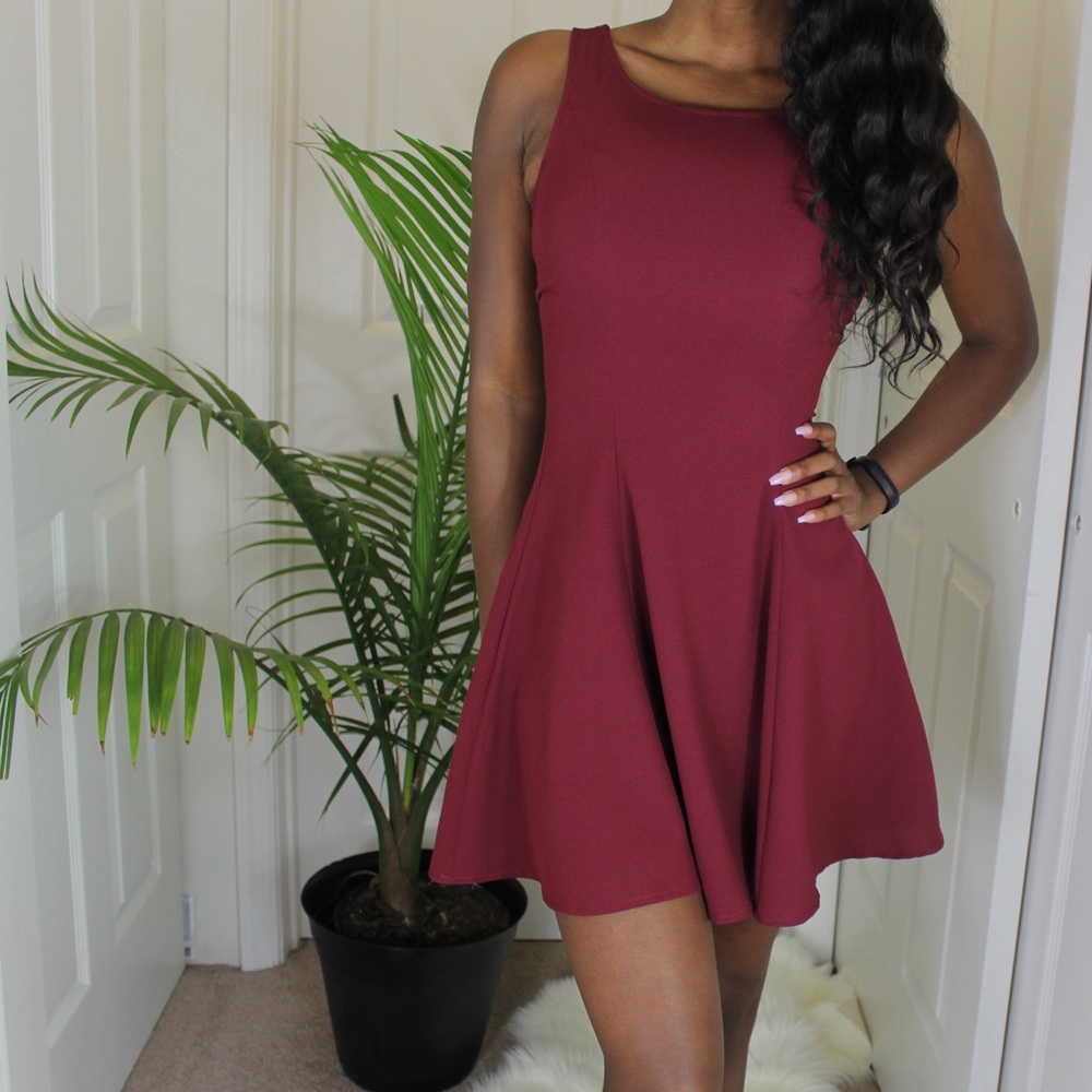 Burgundy Skater dress
